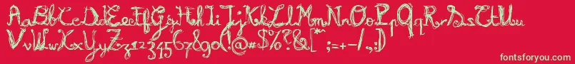 BURNN    Font – Green Fonts on Red Background