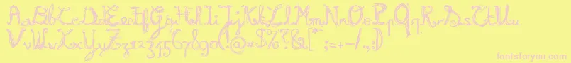 BURNN    Font – Pink Fonts on Yellow Background