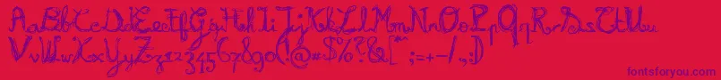 フォントBURNN    – 赤い背景に紫のフォント