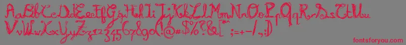 BURNN    Font – Red Fonts on Gray Background