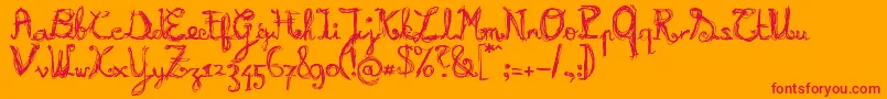 BURNN    Font – Red Fonts on Orange Background