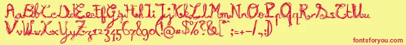 BURNN    Font – Red Fonts on Yellow Background