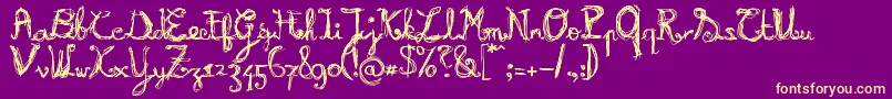 BURNN    Font – Yellow Fonts on Purple Background