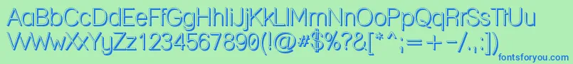 Laneposh-Schriftart – Blaue Schriften auf grünem Hintergrund