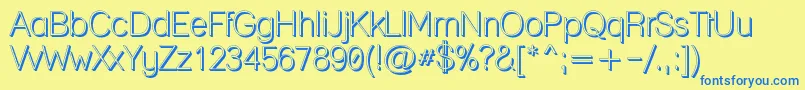Laneposh-Schriftart – Blaue Schriften auf gelbem Hintergrund