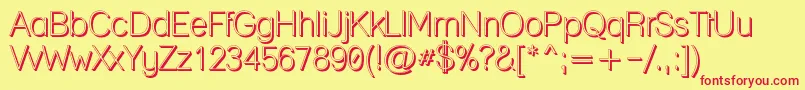 Laneposh-Schriftart – Rote Schriften auf gelbem Hintergrund