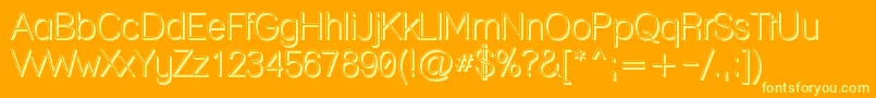Laneposh-Schriftart – Gelbe Schriften auf orangefarbenem Hintergrund