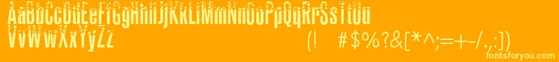 フォントBURNT PAPER – オレンジの背景に黄色の文字