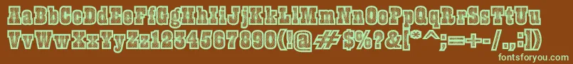 Burris-fontti – vihreät fontit ruskealla taustalla