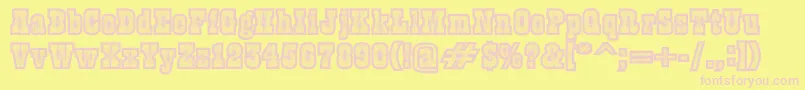 フォントBurris – ピンクのフォント、黄色の背景