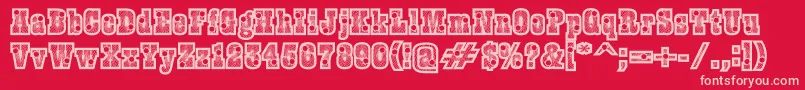BurrisShootOut Font – Pink Fonts on Red Background