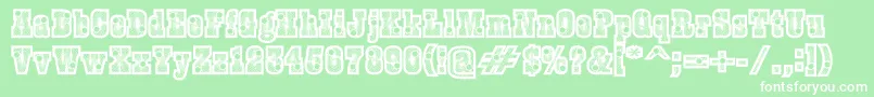BurrisShootOut-Schriftart – Weiße Schriften auf grünem Hintergrund