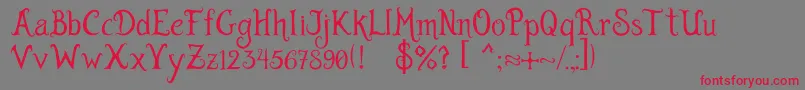 Burtons Dreams by Jen Zuniga Font – Red Fonts on Gray Background