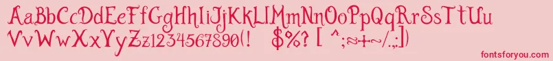 Burtons Dreams by Jen Zuniga-Schriftart – Rote Schriften auf rosa Hintergrund