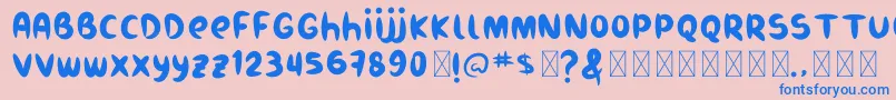 Burukuduk-Schriftart – Blaue Schriften auf rosa Hintergrund