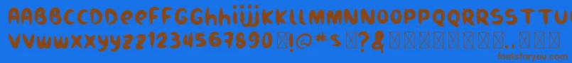 Burukuduk-Schriftart – Braune Schriften auf blauem Hintergrund