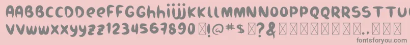 Burukudukフォントについての詳細 フォントBurukuduk – ピンクの背景に灰色の文字
