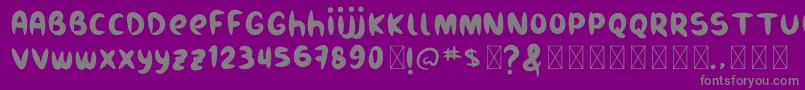 Burukudukフォントについての詳細 フォントBurukuduk – 紫の背景に灰色の文字