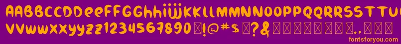 Burukuduk Font – Orange Fonts on Purple Background