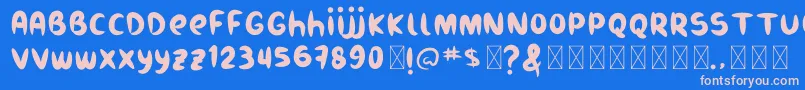 Burukuduk Font – Pink Fonts on Blue Background