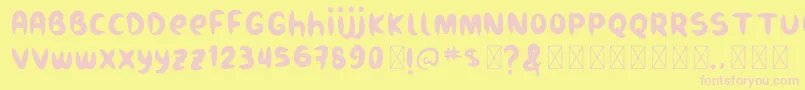 Burukuduk Font – Pink Fonts on Yellow Background