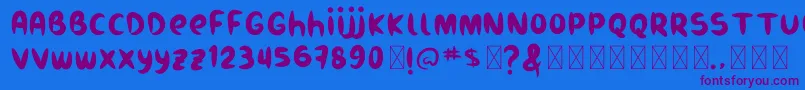 Burukuduk-Schriftart – Violette Schriften auf blauem Hintergrund