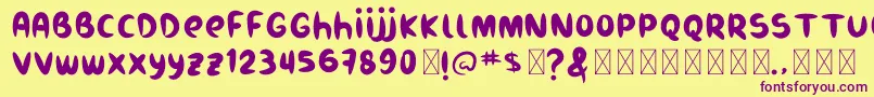 Weitere Informationen zur Burukuduk-Schriftart Burukuduk-Schriftart – Violette Schriften auf gelbem Hintergrund
