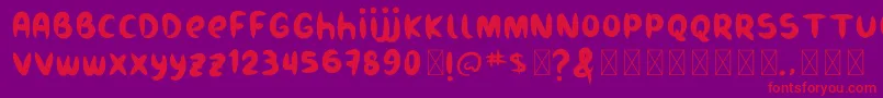 Burukuduk-Schriftart – Rote Schriften auf violettem Hintergrund