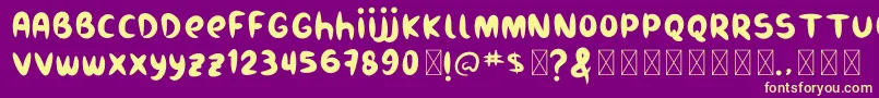 Burukuduk Font – Yellow Fonts on Purple Background