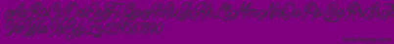 Fonte Buryland Script Demo – fontes pretas em um fundo violeta