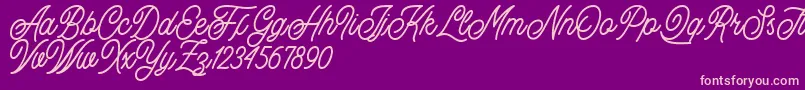 Buryland Script Demo Font – Pink Fonts on Purple Background