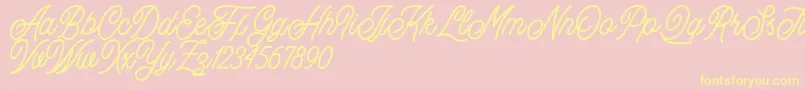 Buryland Script Demo Font – Yellow Fonts on Pink Background