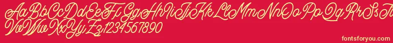 Buryland Script Demo Font – Yellow Fonts on Red Background