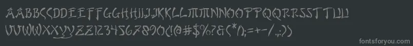 フォントbushido – 黒い背景に灰色の文字