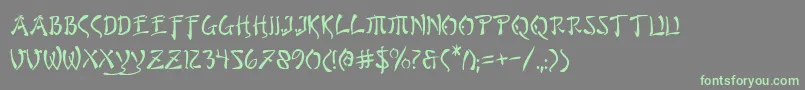 bushidoフォントについての詳細 フォントbushido – 灰色の背景に緑のフォント
