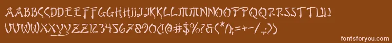 bushido Font – Pink Fonts on Brown Background