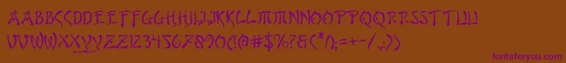 bushido-Schriftart – Violette Schriften auf braunem Hintergrund