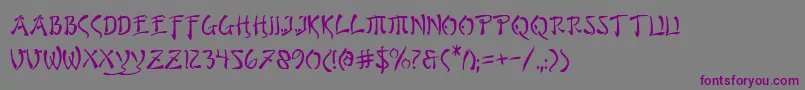 bushido Font – Purple Fonts on Gray Background