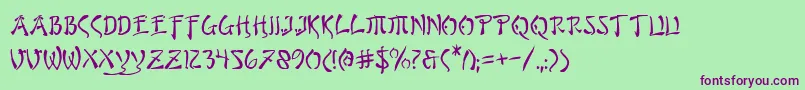 bushido Font – Purple Fonts on Green Background