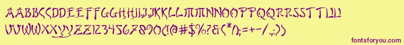 Weitere Informationen zur bushido-Schriftart bushido-Schriftart – Violette Schriften auf gelbem Hintergrund