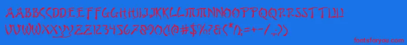 bushido Font – Red Fonts on Blue Background