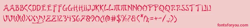 bushido Font – Red Fonts on Pink Background