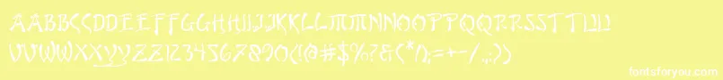 bushido Font – White Fonts on Yellow Background
