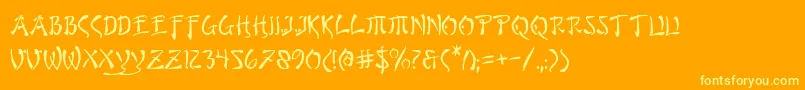bushido Font – Yellow Fonts on Orange Background