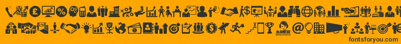 Fonte Business – fontes pretas em um fundo laranja