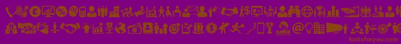 Business Font – Brown Fonts on Purple Background