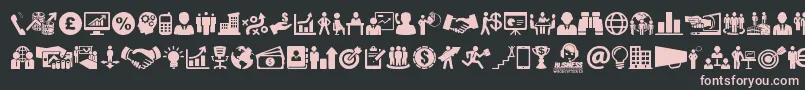 Fonte Business – fontes rosa em um fundo preto