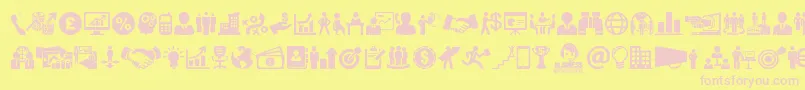 Business-Schriftart – Rosa Schriften auf gelbem Hintergrund