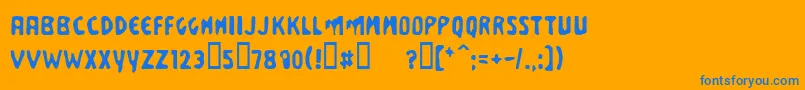 フォントBUSIS    – オレンジの背景に青い文字