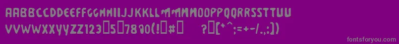 BUSIS   -fontti – harmaat kirjasimet violetilla taustalla